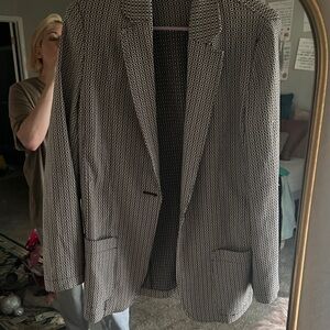 Max Studio Geometric Black and White Blazer